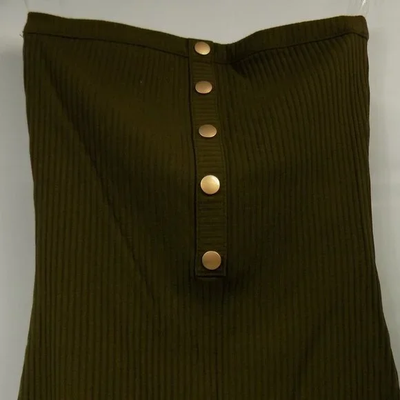 LoveLA Sara Tube Top Halter Dress Olive Green - Picture 2 of 8